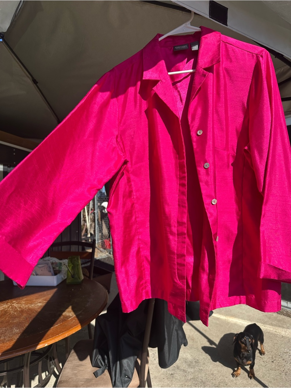Chico's Additions Bold Fuchsia Shirt Jacket